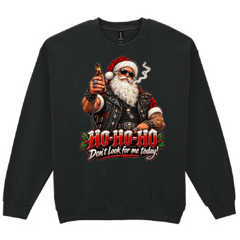 Pánska Vianočná mikina Santa motorkár – Ho-Ho-Ho Don’t Look for Me Today