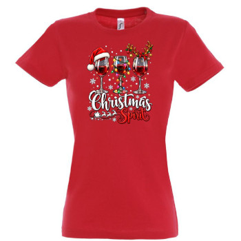 Dámske vianočné tričko Christmas Spirit s pohármi