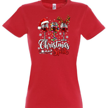 Dámske vianočné tričko Christmas Spirit s pohármi