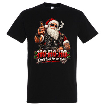 Pánske vianočné tričko Santa motorkár s pivom
