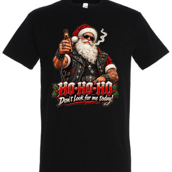 Pánske vianočné tričko Santa motorkár s pivom