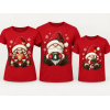 Červené pánske tričko s vianočným škriatkom držiacim zelený hrnček
