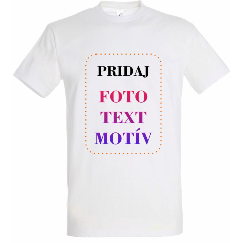 Biele tričko s možnosťou pridať vlastnú fotografiu, text alebo motív