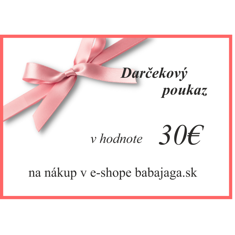 Darčeková poukážka na 30€ Darčeky, Darčekové poukážky image
