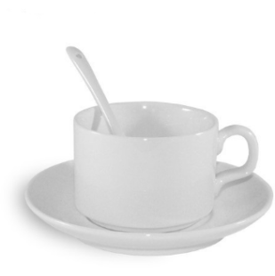 Hrnček biely s podšálkou 150ml