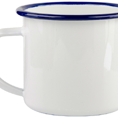 Hrnček kovový s farebným lemom 300ml