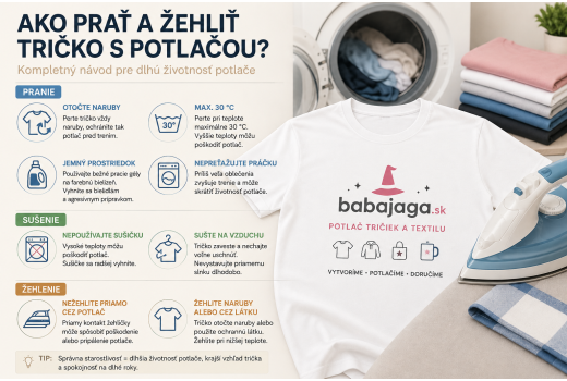Ako prať a žehliť tričko s potlačou? Kompletný návod pre dlhú životnosť potlače