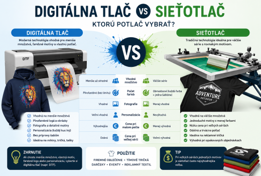 Digitálna tlač alebo sieťotlač: ktorú potlač vybrať?