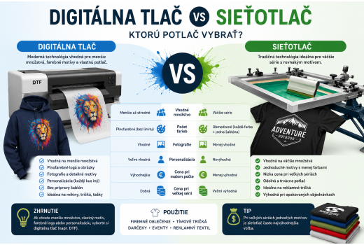 Digitálna tlač alebo sieťotlač: ktorú potlač vybrať?