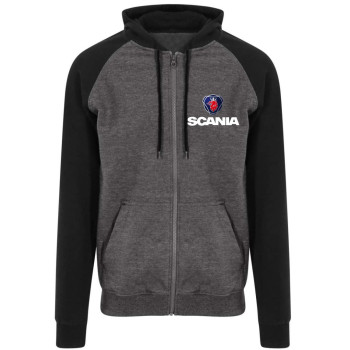 Mikina s motívom Scania dvojfarebná šedá