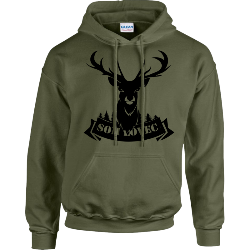 Som Lovec - mikina s kapucňou s vlastným textom na zadnej strane Mikiny, Poľovník / rybár image