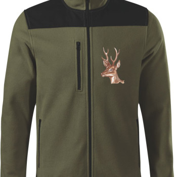 Srnec, Mikro Fleece bunda pre poľovníkov s výšivkou,
