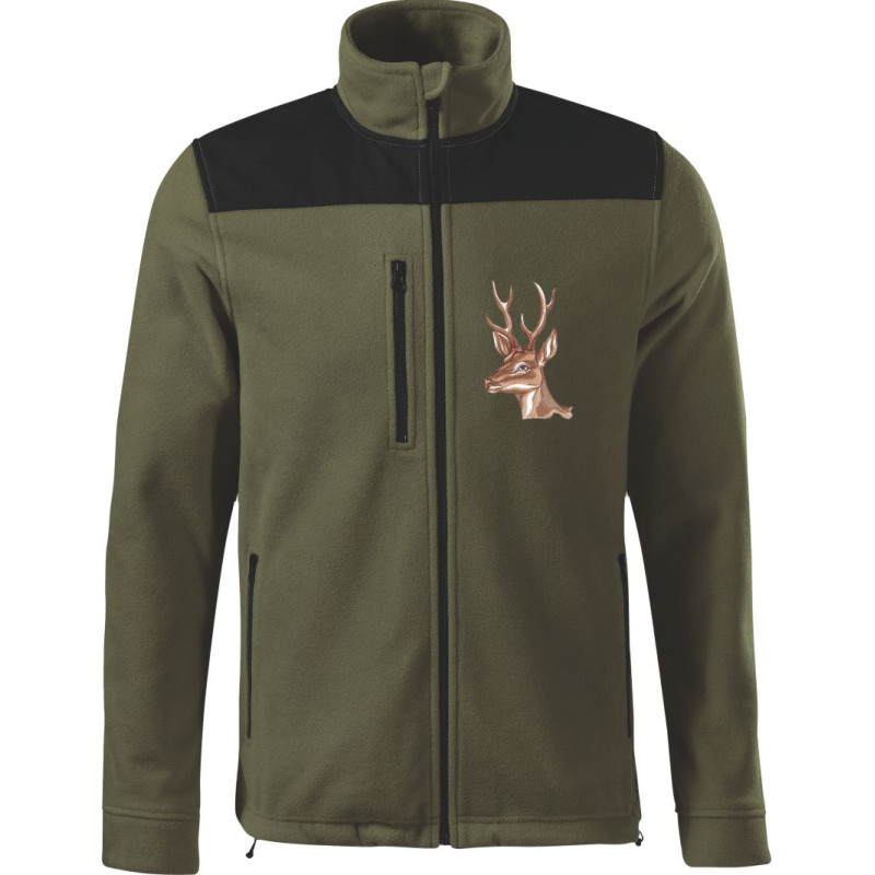 Srnec, Mikro Fleece bunda pre poľovníkov s výšivkou, Mikiny, Poľovník / rybár image