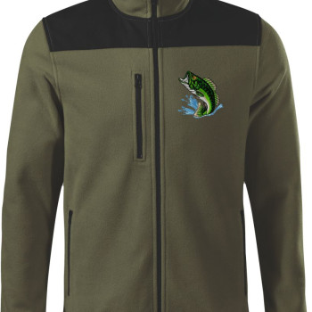 Pstruh- Micro Fleece bunda  s výšivkou, Pánska / dámska
