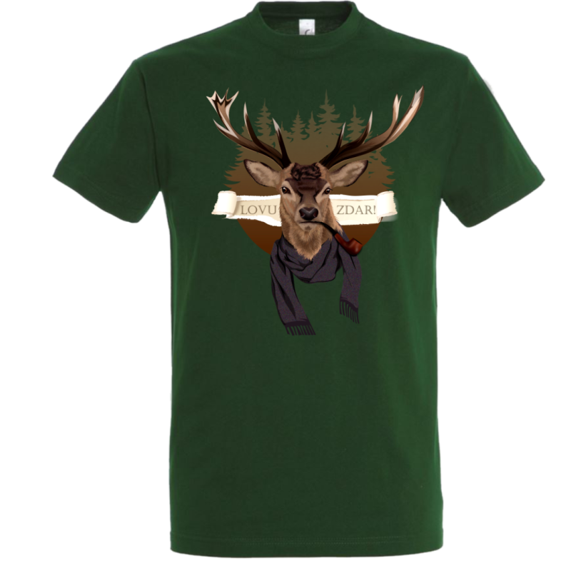 Jeleň s fajkou Tričká, Tričká Poľovník / Rybár