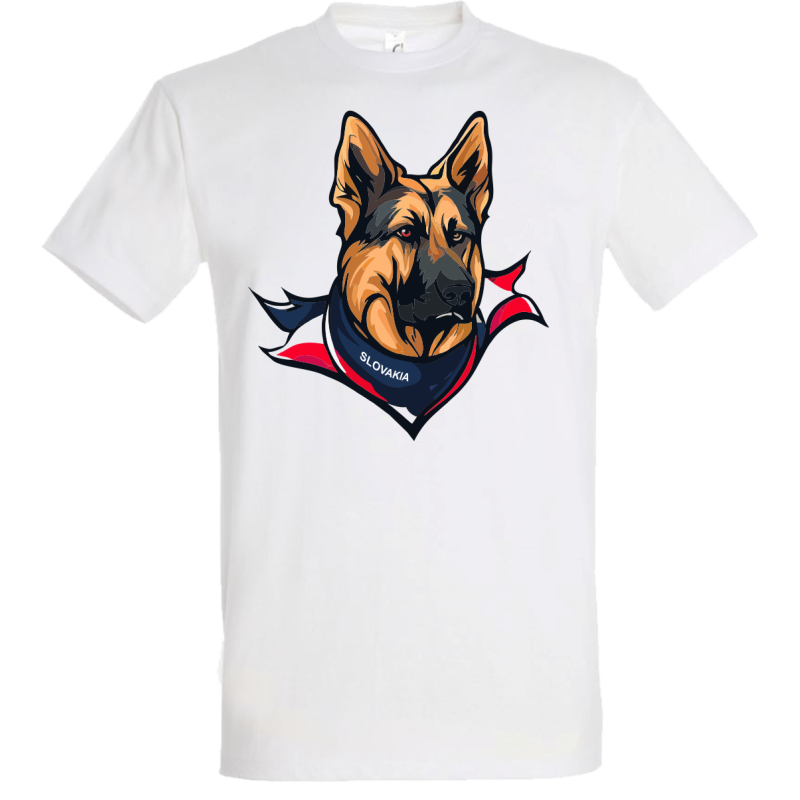 Nemecký Ovčiak So Slovenskou vlajkou Tričká, Tričká Pre psíčkarov, Vytvorila AI