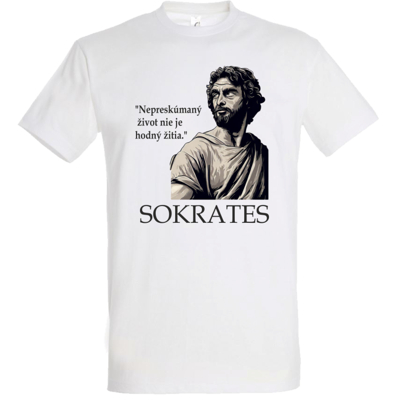 Sokrates biele tričko Tričká, Vytvorila AI image